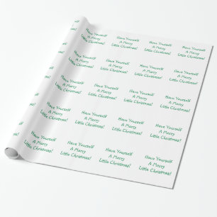 Papel De Presente Feriado Verde Fonte Feliz Desejos de Natal