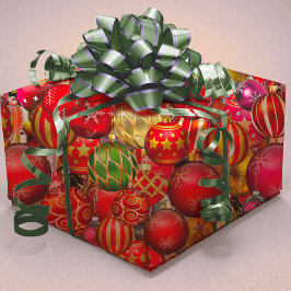 Papel De Presente feriados de Enfeites de natal de ouro vermelho Ele