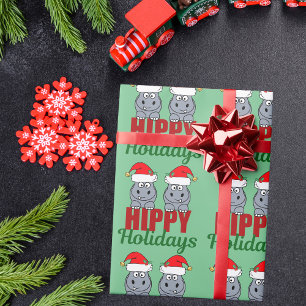 Papel De Presente Feriados de Hippo Natal Bonitos