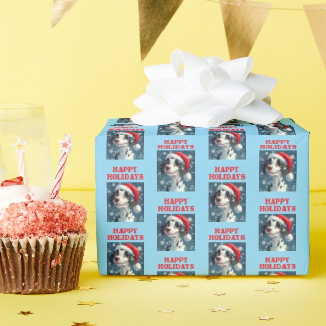 Papel De Presente Feriados de Natal de Cão Dalmático, Feriados Feliz (Festa de aniversário)