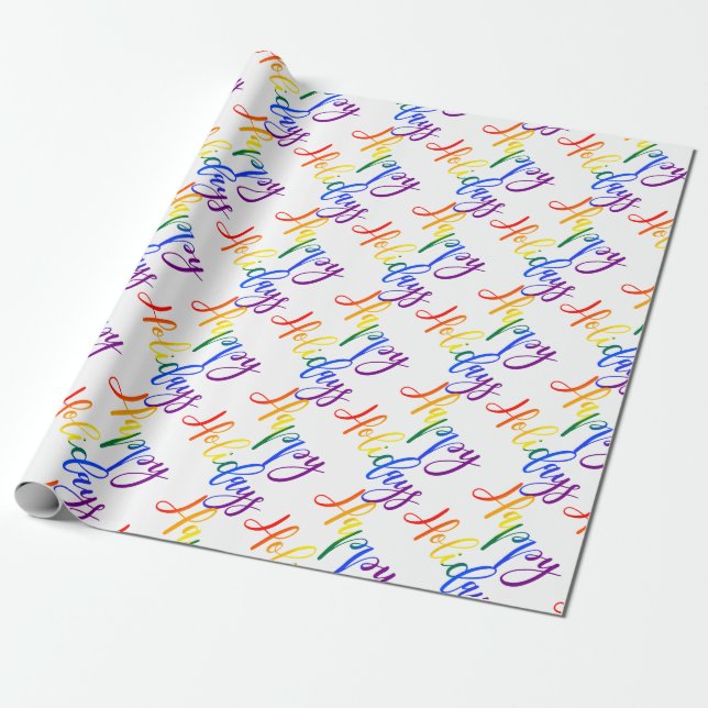 Papel De Presente Feriados felizes do Rainbow LGBT de Natal (Desenrolado)