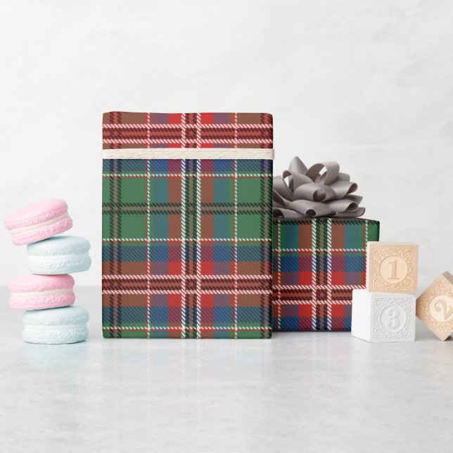 Papel De Presente Férias Clan MacCulloch Tartan Xadrez Rústico (Chá de bebê)