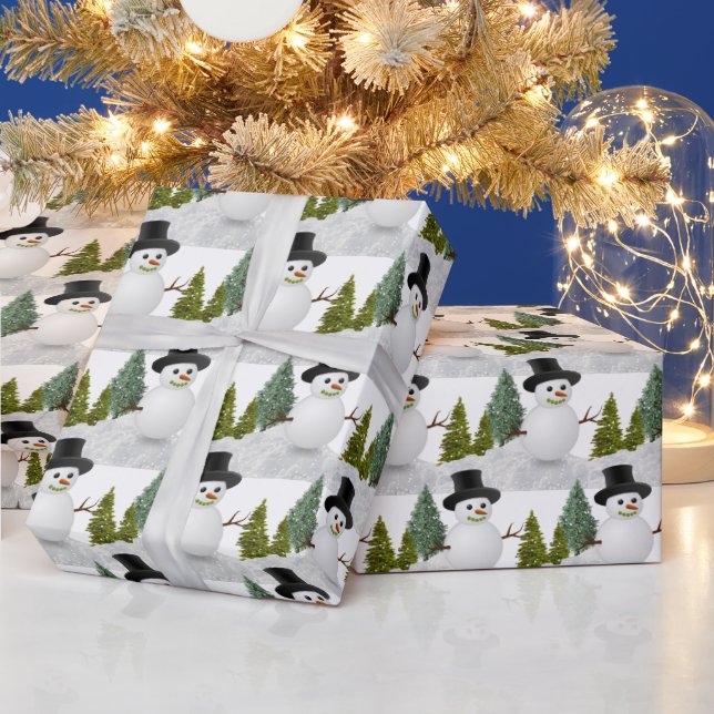 Papel De Presente Férias de Inverno / Boneco de Neve de Natal Arte o (Feriados)