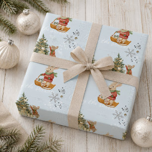 Papel De Presente Férias de inverno dos coelhos 