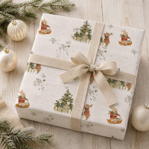 Papel De Presente Férias de inverno dos coelhos
