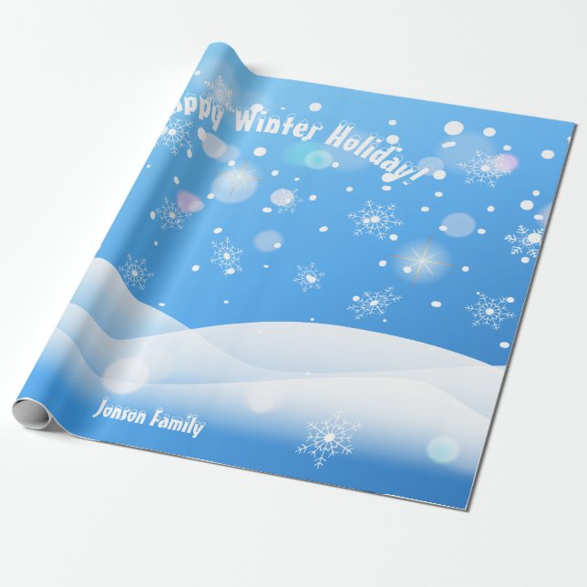 Papel De Presente Férias de Inverno Flocos de Neve Desejos XMAX Pers (Desenrolado)