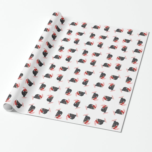 Papel De Presente Férias de Natal do Gato Preto (Desenrolado)
