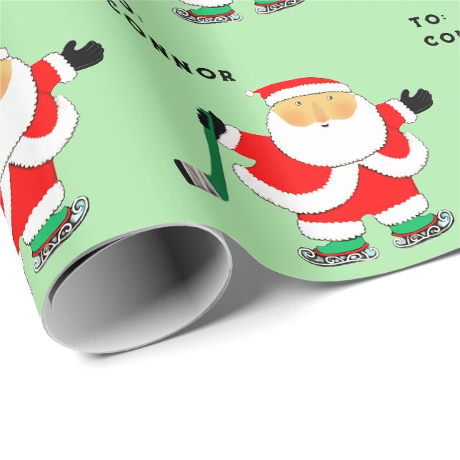 Papel De Presente Férias de Natal do Jogador de Hóquei (Ponta do rolo)