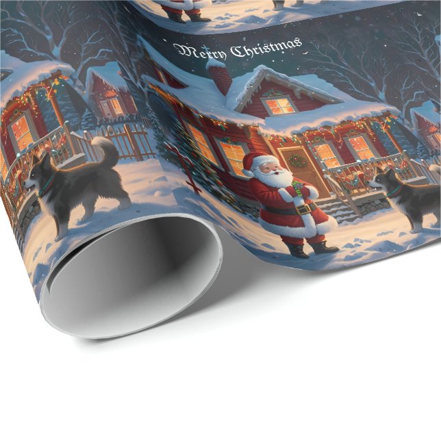 Papel De Presente Férias de Natal Festivas Felizes (Ponta do rolo)