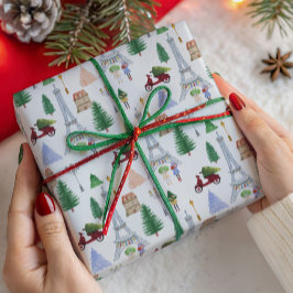 Papel De Presente Férias de Natal na Cidade da Luz, Paris