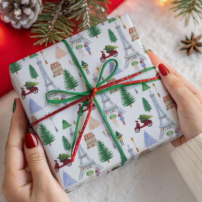Papel De Presente Férias de Natal na Cidade da Luz, Paris (Criador carregado)