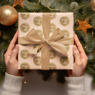 Papel De Presente Férias de Natal rosa e Dourado