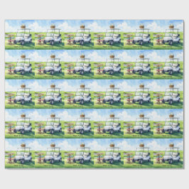 Papel De Presente Férias de Páscoa de golfe com carrinho de golfe e 