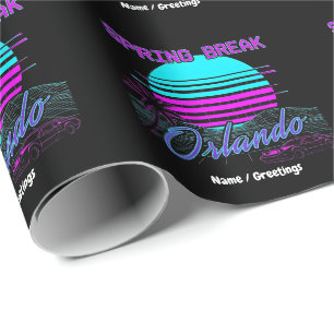 Papel De Presente Férias de Primavera 2026 Orlando After Dark Retro 