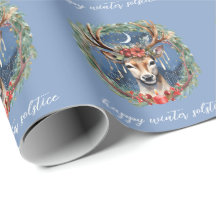 Férias do Solstício de Inverno Veado Coroa Yule Na