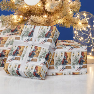 Papel De Presente Férias Felizes Boneco de Neve de Esqui