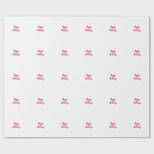 Papel De Presente Férias felizes natal letra vermelha branca