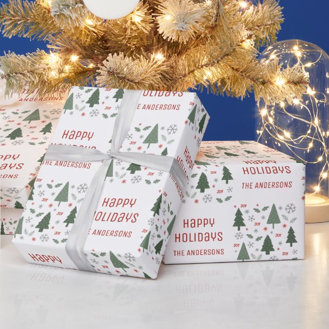 Papel De Presente Férias Felizes Nome Personalizado Natal (Feriados)
