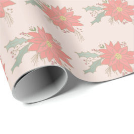 Papel De Presente Férias Poinsettia e salgadela