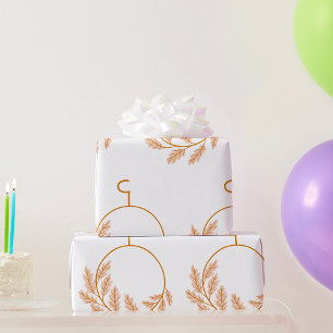 Papel De Presente Ferida Botânica Minimalista Neutra Moderna