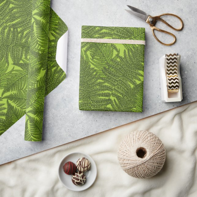 Papel De Presente Fern em verde (Artesanato)