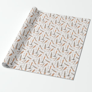 Papel De Presente Ferramentas de aquarela com parafusos de unhas de