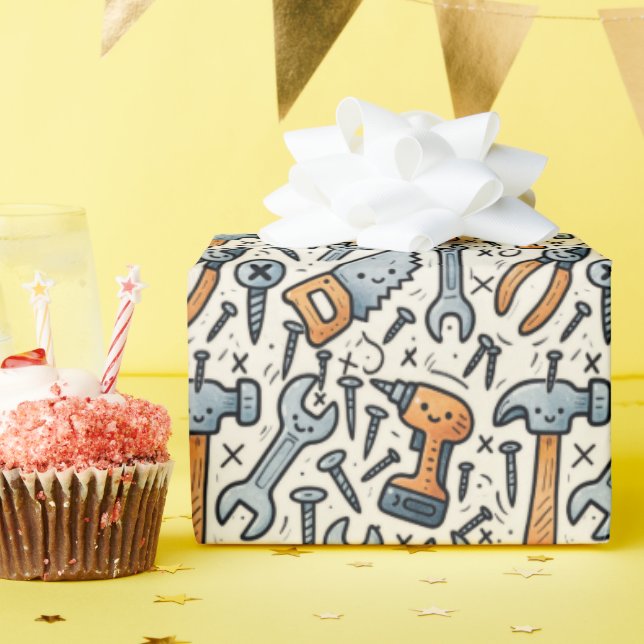 Papel De Presente Ferramentas de DIY Cartoon Kawaii Art (Festa de aniversário)