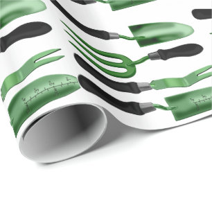 Papel De Presente Ferramentas de jardinagem verde