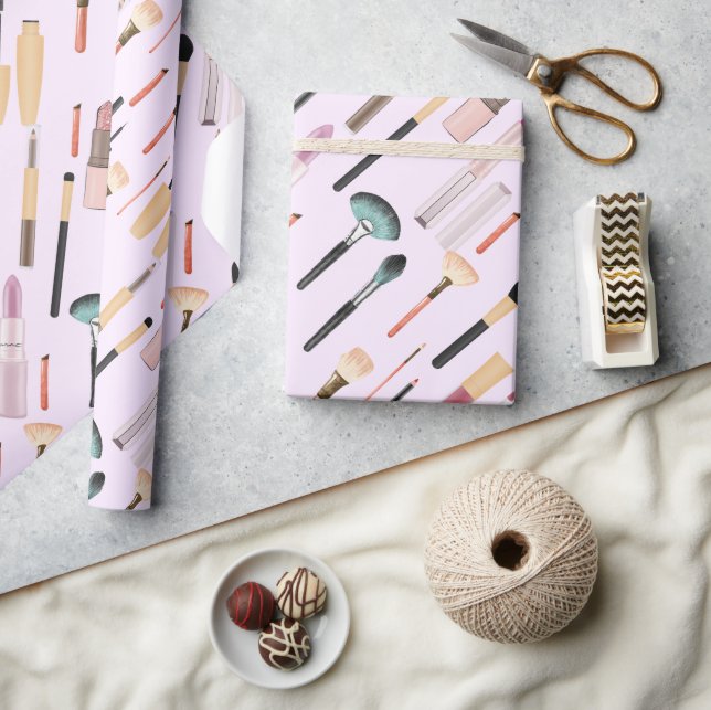 Papel De Presente Ferramentas de Maquiagem de Beleza Elegante (Artesanato)