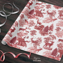Fesage Vintage Red Deer Woodland Toile