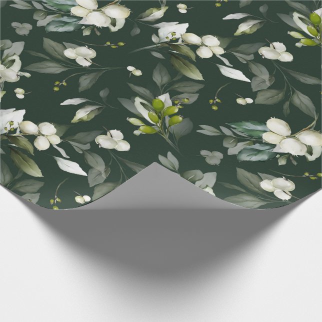 Papel De Presente FesNatal Aquarela Foliage Holly Berry (Ponta)