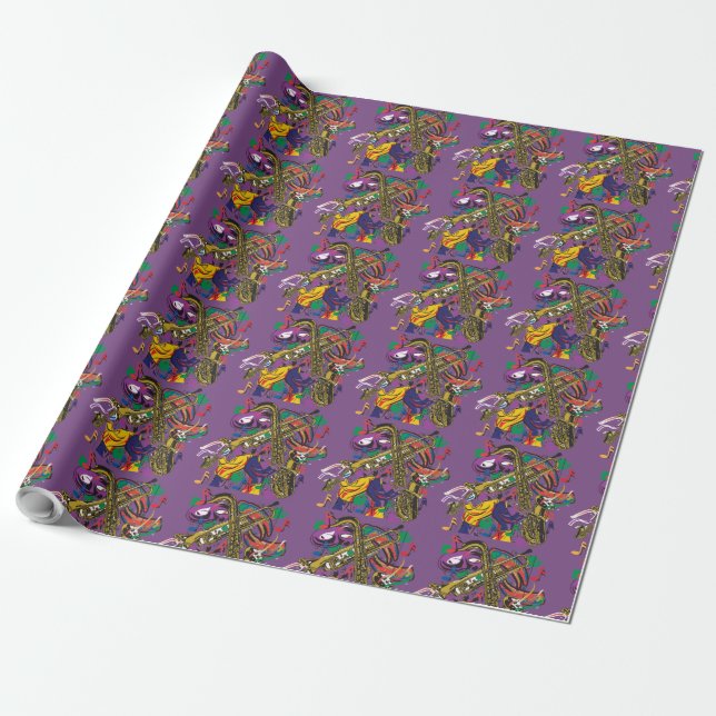 Papel De Presente Fest Musical Jazzy Nova Orleans (Desenrolado)