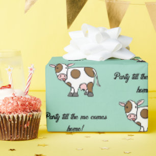 Papel De Presente Festa Até Eu Chegar em Casa – Vaca de Desenho Anim