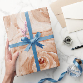 Papel De Presente Festa bege moderna rosa de aquarela de casamento