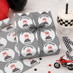 Papel De Presente Festa de 1º Aniversário do Menino da Moto de Corri
