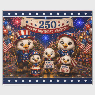 Papel De Presente Festa de 4 de Julho do Águia Americana de Aniversá