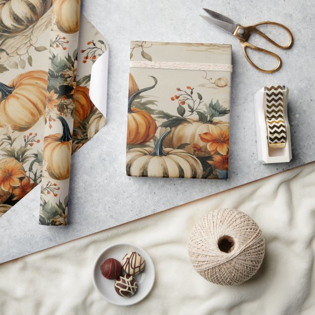 Papel De Presente Festa de Abóbora Perfeita no Dia das Bruxas no Dia (Artesanato)