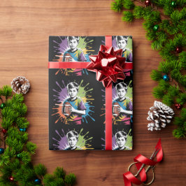 Papel De Presente Festa de aniversário Color Splash Football Boy