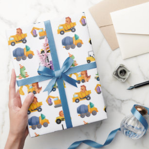 Papel De Presente Festa de aniversário da Tripulação do Dinossauro