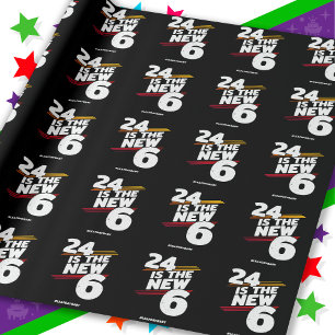 Papel De Presente Festa de Aniversário de 24 anos no Dia do Ano Biss