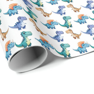 Papel De Presente Festa de aniversário de amigos do Baile Dinossauro
