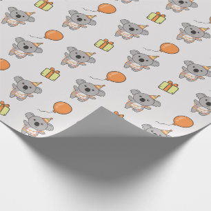 Papel De Presente Festa de Aniversário de criança Birthday Animal Cu