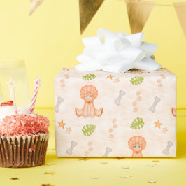 Papel De Presente Festa de Aniversário de Crianças Fofas Dinossauro 