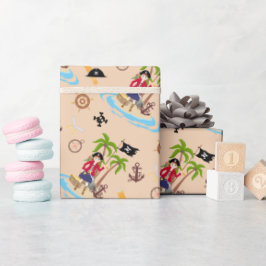 Papel De Presente Festa de aniversário de diversão do mapa do tesour