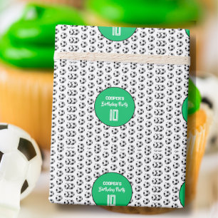 Papel De Presente Festa de Aniversário de Futebol Menino Verde