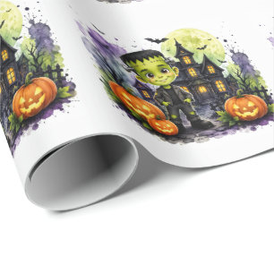 Papel De Presente Festa de Aniversário de Halloween do Menino Franke