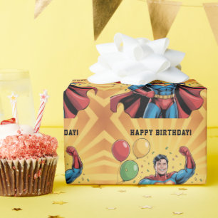 Papel De Presente Festa de Aniversário de Meninos Super-Heróis