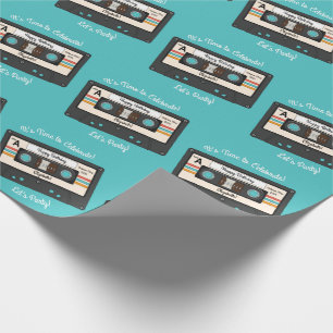 Papel De Presente Festa de aniversário de música em fita cassete d