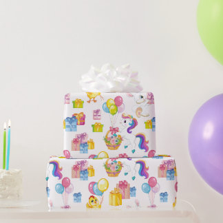 Papel De Presente Festa de Aniversário de Primavera
