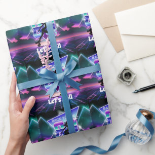 Papel De Presente Festa de aniversário do cilindro Vaporwave